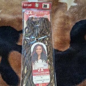 2X Natural Faux Locs Hair Extensions - Brown
